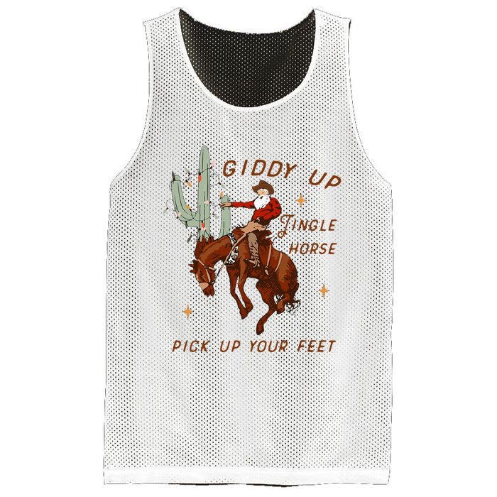 Giddy Up Jingle Horse Cowboy Cowgirl Western Christmas Mesh Reversible Basketball Jersey Tank