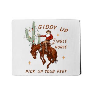 Giddy Up Jingle Horse Cowboy Cowgirl Western Christmas Mousepad