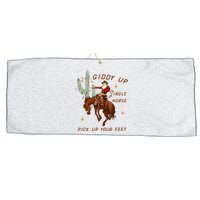 Giddy Up Jingle Horse Cowboy Cowgirl Western Christmas Large Microfiber Waffle Golf Towel