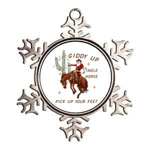 Giddy Up Jingle Horse Cowboy Cowgirl Western Christmas Metallic Star Ornament