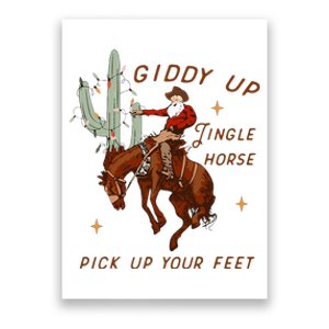 Giddy Up Jingle Horse Cowboy Cowgirl Western Christmas Poster