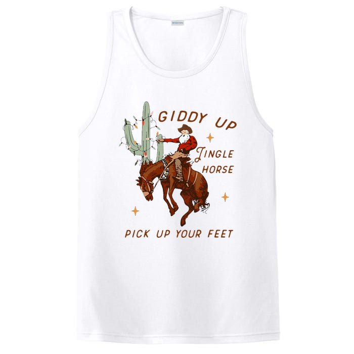 Giddy Up Jingle Horse Cowboy Cowgirl Western Christmas PosiCharge Competitor Tank