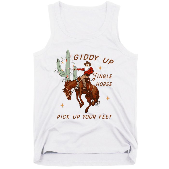 Giddy Up Jingle Horse Cowboy Cowgirl Western Christmas Tank Top