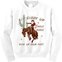 Giddy Up Jingle Horse Cowboy Cowgirl Western Christmas Kids Sweatshirt