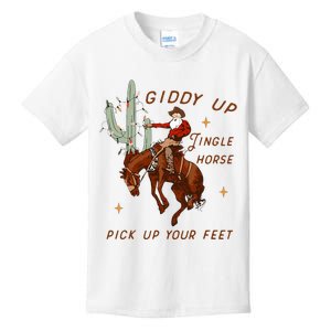 Giddy Up Jingle Horse Cowboy Cowgirl Western Christmas Kids T-Shirt