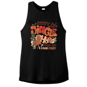 Giddy Up Jingle Horse Pick Up Your Feet Howdy Christmas Gift Ladies PosiCharge Tri-Blend Wicking Tank