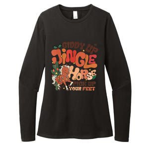 Giddy Up Jingle Horse Pick Up Your Feet Howdy Christmas Gift Womens CVC Long Sleeve Shirt