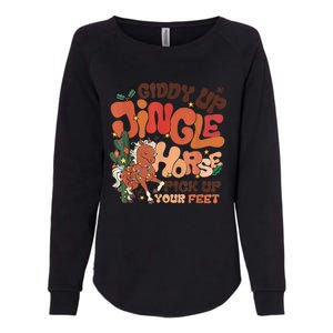 Giddy Up Jingle Horse Pick Up Your Feet Howdy Christmas Gift Womens California Wash Sweatshirt