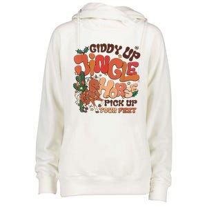 Giddy Up Jingle Horse Pick Up Your Feet Howdy Christmas Gift Womens Funnel Neck Pullover Hood