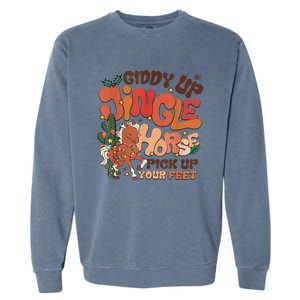 Giddy Up Jingle Horse Pick Up Your Feet Howdy Christmas Gift Garment-Dyed Sweatshirt