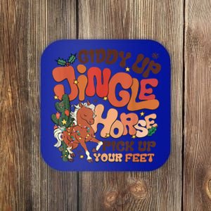 Giddy Up Jingle Horse Pick Up Your Feet Howdy Christmas Gift Coaster