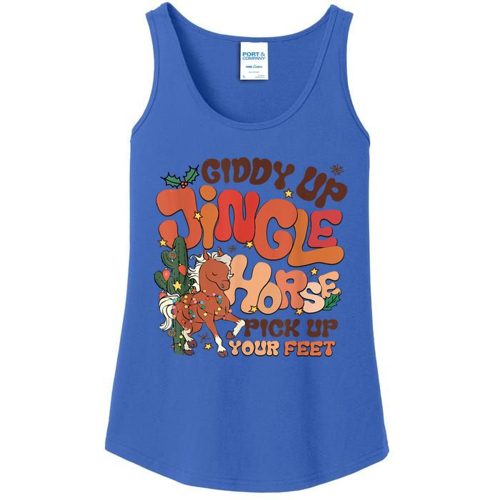 Giddy Up Jingle Horse Pick Up Your Feet Howdy Christmas Gift Ladies Essential Tank