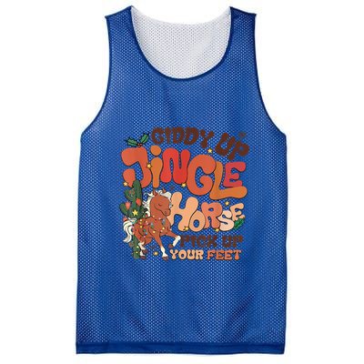 Giddy Up Jingle Horse Pick Up Your Feet Howdy Christmas Gift Mesh Reversible Basketball Jersey Tank