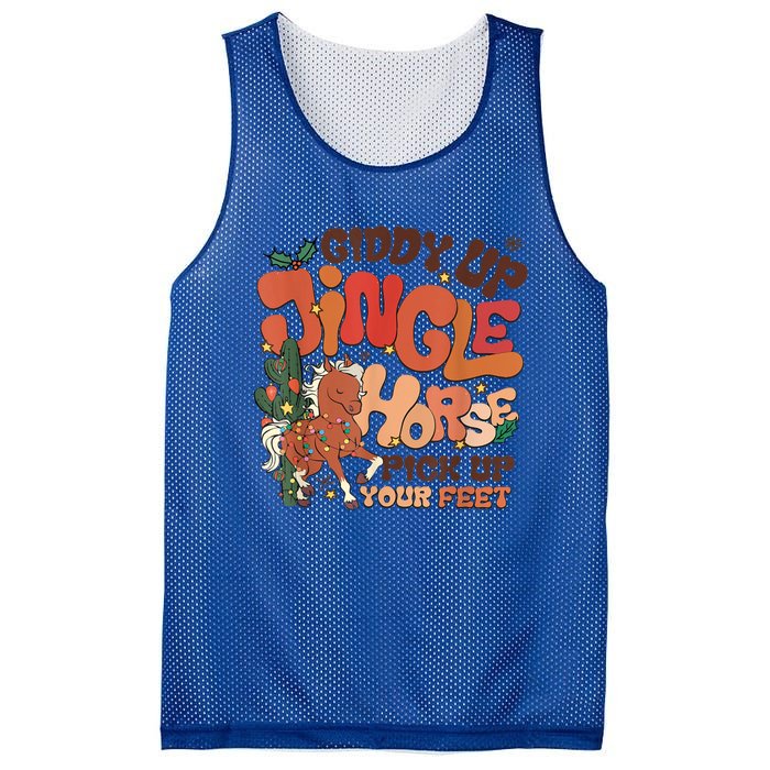 Giddy Up Jingle Horse Pick Up Your Feet Howdy Christmas Gift Mesh Reversible Basketball Jersey Tank