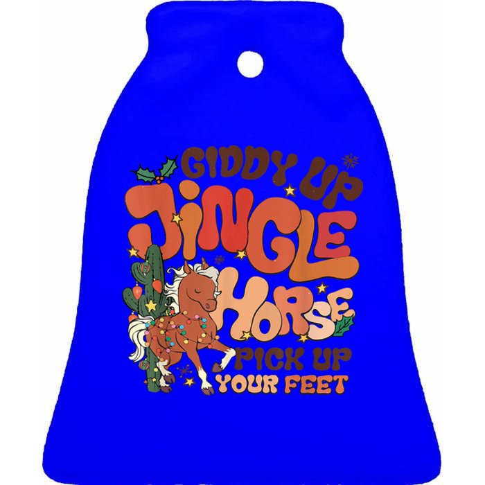 Giddy Up Jingle Horse Pick Up Your Feet Howdy Christmas Gift Ceramic Bell Ornament