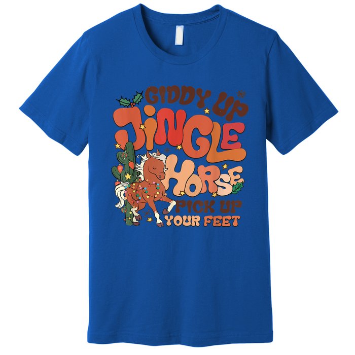 Giddy Up Jingle Horse Pick Up Your Feet Howdy Christmas Gift Premium T-Shirt