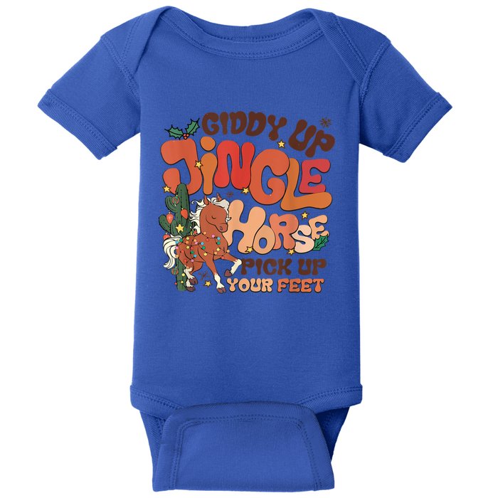 Giddy Up Jingle Horse Pick Up Your Feet Howdy Christmas Gift Baby Bodysuit