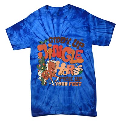 Giddy Up Jingle Horse Pick Up Your Feet Howdy Christmas Gift Tie-Dye T-Shirt
