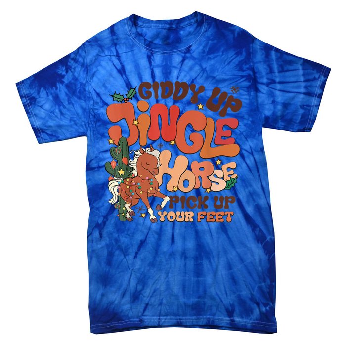 Giddy Up Jingle Horse Pick Up Your Feet Howdy Christmas Gift Tie-Dye T-Shirt