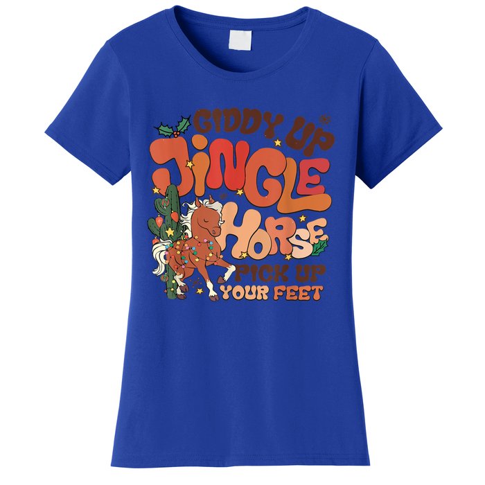 Giddy Up Jingle Horse Pick Up Your Feet Howdy Christmas Gift Women's T-Shirt