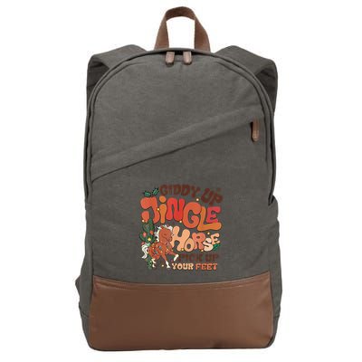 Giddy Up Jingle Horse Pick Up Your Feet Howdy Christmas Gift Cotton Canvas Backpack