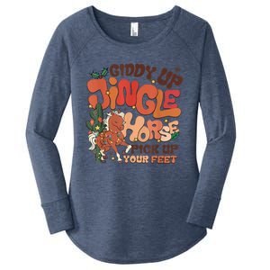 Giddy Up Jingle Horse Pick Up Your Feet Howdy Christmas Gift Women's Perfect Tri Tunic Long Sleeve Shirt