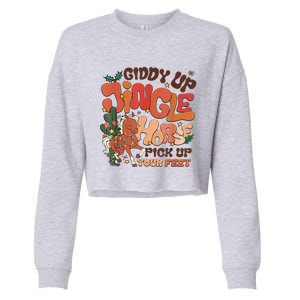 Giddy Up Jingle Horse Pick Up Your Feet Howdy Christmas Gift Cropped Pullover Crew