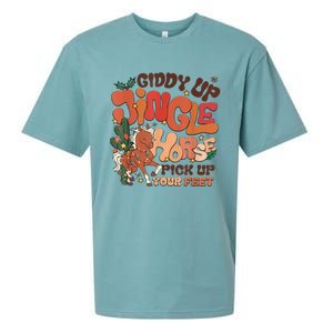 Giddy Up Jingle Horse Pick Up Your Feet Howdy Christmas Gift Sueded Cloud Jersey T-Shirt