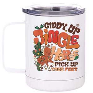 Giddy Up Jingle Horse Pick Up Your Feet Howdy Christmas Gift 12 oz Stainless Steel Tumbler Cup