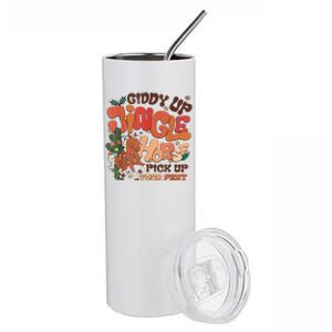 Giddy Up Jingle Horse Pick Up Your Feet Howdy Christmas Gift Stainless Steel Tumbler