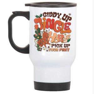 Giddy Up Jingle Horse Pick Up Your Feet Howdy Christmas Gift Stainless Steel Travel Mug