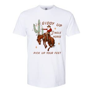 Giddy Up Jingle Horse Pick Up Your Feet Cowboy Santa Cactus  Softstyle CVC T-Shirt