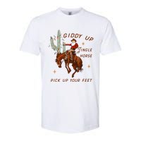 Giddy Up Jingle Horse Pick Up Your Feet Cowboy Santa Cactus  Softstyle CVC T-Shirt