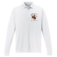 Giddy Up Jingle Horse Pick Up Your Feet Cowboy Santa Cactus  Performance Long Sleeve Polo