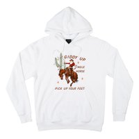 Giddy Up Jingle Horse Pick Up Your Feet Cowboy Santa Cactus  Hoodie