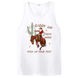 Giddy Up Jingle Horse Pick Up Your Feet Cowboy Santa Cactus  PosiCharge Competitor Tank