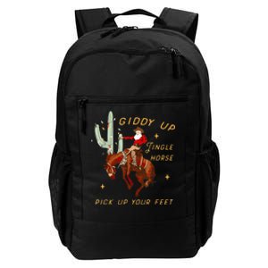 Giddy Up Jingle Horse Pick Up Your Feet Cowboy Santa Cactus Daily Commute Backpack