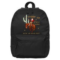 Giddy Up Jingle Horse Pick Up Your Feet Cowboy Santa Cactus 16 in Basic Backpack