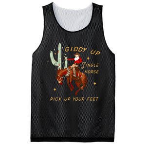 Giddy Up Jingle Horse Pick Up Your Feet Cowboy Santa Cactus Mesh Reversible Basketball Jersey Tank