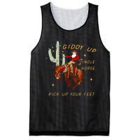 Giddy Up Jingle Horse Pick Up Your Feet Cowboy Santa Cactus Mesh Reversible Basketball Jersey Tank