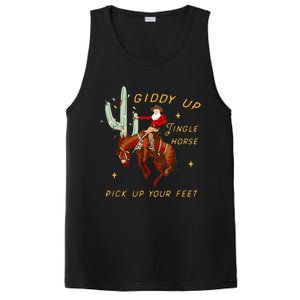 Giddy Up Jingle Horse Pick Up Your Feet Cowboy Santa Cactus PosiCharge Competitor Tank