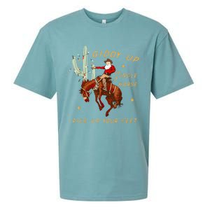 Giddy Up Jingle Horse Pick Up Your Feet Cowboy Santa Cactus Sueded Cloud Jersey T-Shirt