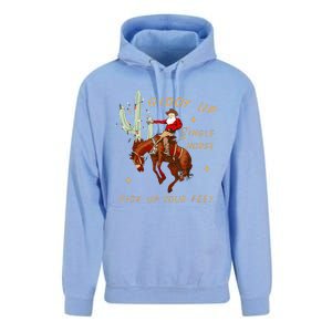 Giddy Up Jingle Horse Pick Up Your Feet Cowboy Santa Cactus Unisex Surf Hoodie