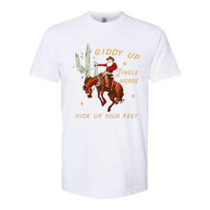 Giddy Up Jingle Horse Pick Up Your Feet Cowboy Santa Cactus Softstyle CVC T-Shirt