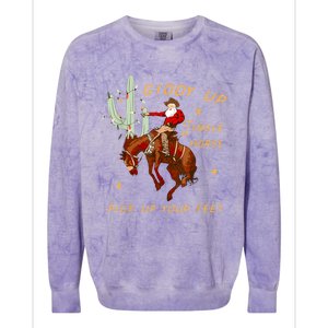 Giddy Up Jingle Horse Pick Up Your Feet Cowboy Santa Xmas Colorblast Crewneck Sweatshirt