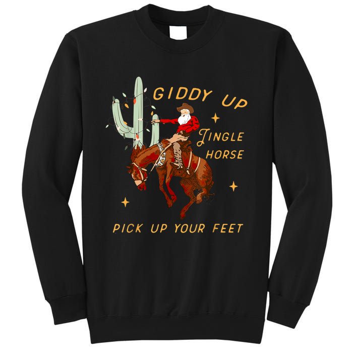 Giddy Up Jingle Horse Pick Up Your Feet Cowboy Santa Xmas Sweatshirt