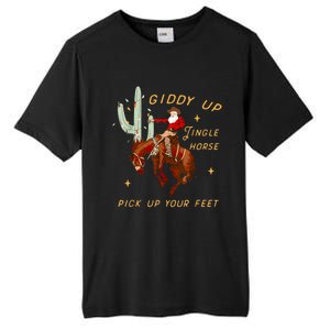 Giddy Up Jingle Horse Pick Up Your Feet Cowboy Santa Xmas Tall Fusion ChromaSoft Performance T-Shirt