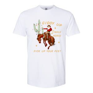 Giddy Up Jingle Horse Pick Up Your Feet Cowboy Santa Xmas Softstyle CVC T-Shirt