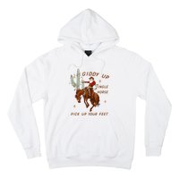 Giddy Up Jingle Horse Pick Up Your Feet Cowboy Santa Xmas Hoodie