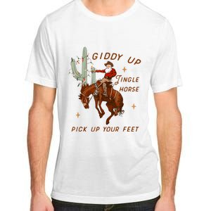 Giddy Up Jingle Horse Pick Up Your Feet Cowboy Santa Xmas Adult ChromaSoft Performance T-Shirt